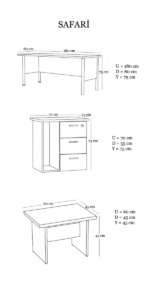 Safari Çalışma Masa Takımı - Görsel 4
