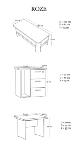 Roze Çalışma Masa Takımı - Görsel 4