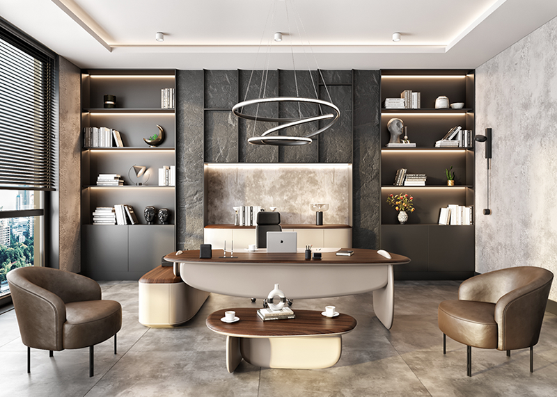 Stone Solo Cappucino Stone Cappucino Lake Üst Düzey Yönetici Masa Takımı - Görsel 1